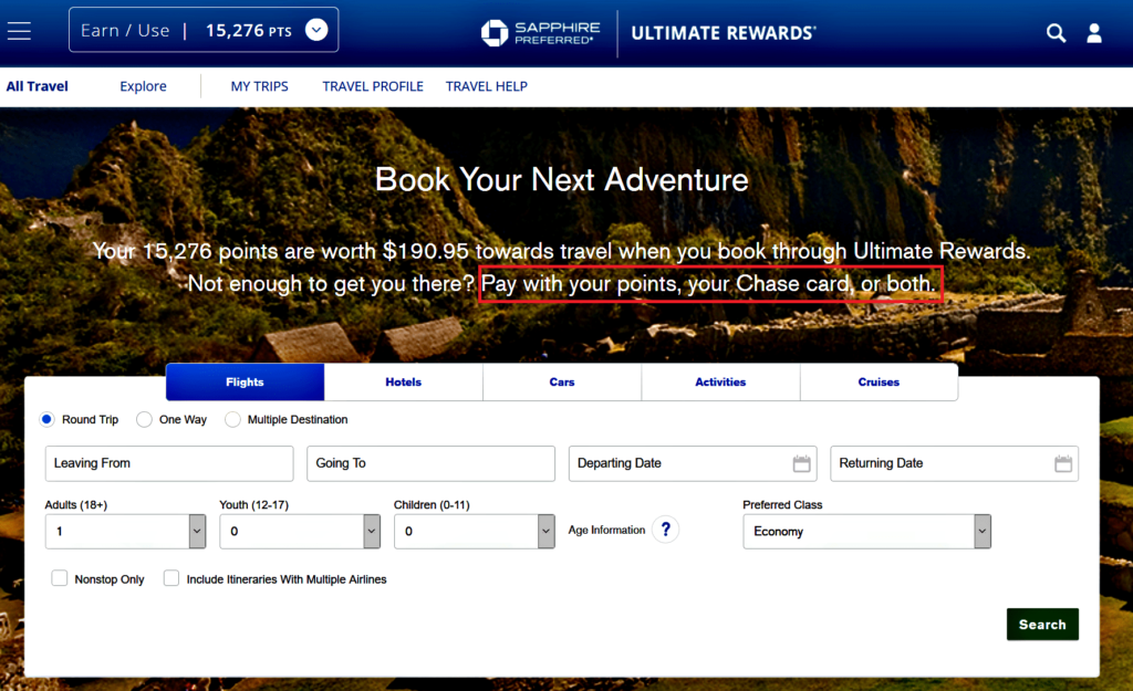 Achieving Cheaper Travel - Chase Ultimate Rewards Portal